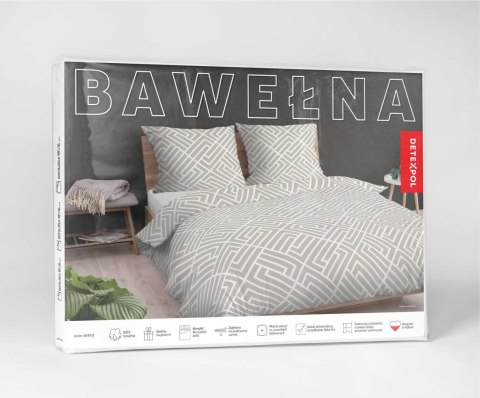Pościel bawełniana 140x200 beżowa geometria z jedną poszewką 4849 B Bawełna 74 Pościel bawełniana 140x200 beżowa geometria z jedną poszewką 4849 B Bawełna 74