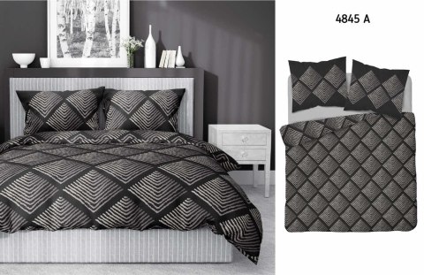Pościel bawełniana 220x200 czarna geometria 4845 A Bawełna 74 Pościel bawełniana 220x200 czarna geometria 4845 A Bawełna 74