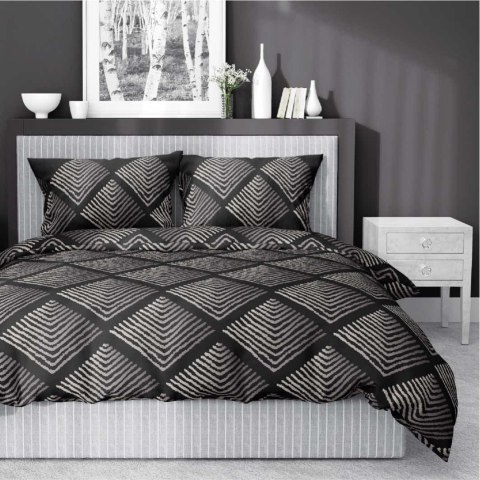 Pościel bawełniana 220x200 czarna geometria 4845 A Bawełna 74 Pościel bawełniana 220x200 czarna geometria 4845 A Bawełna 74