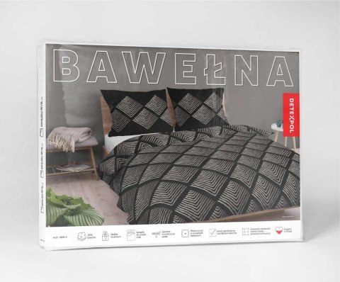 Pościel bawełniana 220x200 czarna geometria 4845 A Bawełna 74 Pościel bawełniana 220x200 czarna geometria 4845 A Bawełna 74