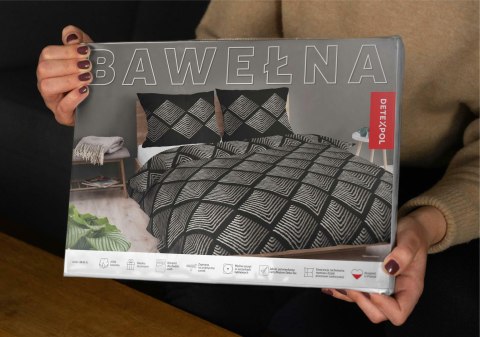 Pościel bawełniana 220x200 czarna geometria 4845 A Bawełna 74 Pościel bawełniana 220x200 czarna geometria 4845 A Bawełna 74