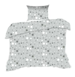 Pościel bawełniana 90x120 366K gwiazdki szara Kids 24 z poszewką 40x60