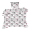 Pościel bawełniana 90x120 556K misie szara różowa Kids 24 z poszewką 40x60 Pościel bawełniana 90x120 556K misie szara różowa Kids 24 z poszewką 40x60