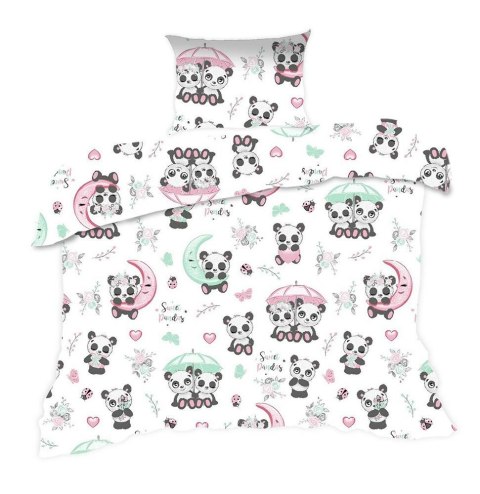 Pościel bawełniana 90x120 667K pandy biała kolorowa Kids 24 z poszewką 40x60 Pościel bawełniana 90x120 667K pandy biała kolorowa Kids 24 z poszewką 40x60