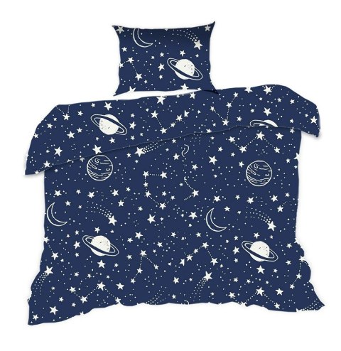 Pościel bawełniana 90x120 7K gwiazdozbiór granatowa planety Kids 24 z poszewką 40x60 Pościel bawełniana 90x120 7K gwiazdozbiór granatowa planety Kids 24 z poszewką 40x60