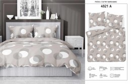 Pościel satynowa 140x200 beżowa kółka z jedną poszewką 4921 A Home Satin 81