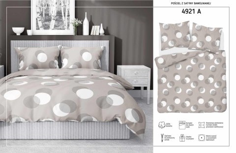 Pościel satynowa 140x200 beżowa kółka z jedną poszewką 4921 A Home Satin 81 Pościel satynowa 140x200 beżowa kółka z jedną poszewką 4921 A Home Satin 81