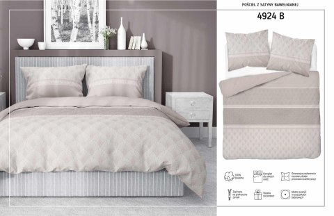 Pościel satynowa 140x200 beżowa liście z jedną poszewką 4924 B Home Satin 81 Pościel satynowa 140x200 beżowa liście z jedną poszewką 4924 B Home Satin 81