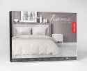 Pościel satynowa 140x200 beżowa liście z jedną poszewką 4924 B Home Satin 81