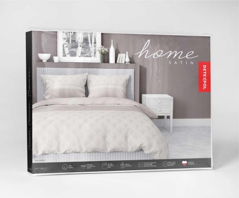 Pościel satynowa 140x200 beżowa liście z jedną poszewką 4924 B Home Satin 81 Pościel satynowa 140x200 beżowa liście z jedną poszewką 4924 B Home Satin 81