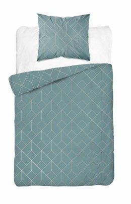 Pościel satynowa 140x200 miętowa geometria z jedną poszewką 4925 A Home Satin 81