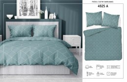 Pościel satynowa 140x200 miętowa geometria z jedną poszewką 4925 A Home Satin 81