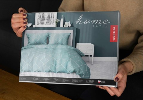 Pościel satynowa 140x200 miętowa geometria z jedną poszewką 4925 A Home Satin 81 Pościel satynowa 140x200 miętowa geometria z jedną poszewką 4925 A Home Satin 81