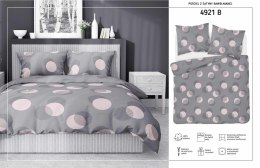Pościel satynowa 140x200 szara kółka z jedną poszewką 4921 B Home Satin 81