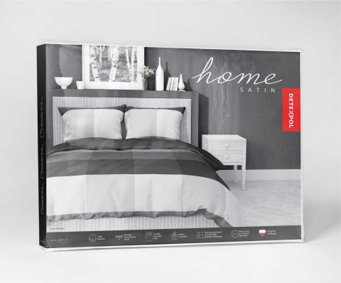 Pościel satynowa 140x200 szara kratka z jedną poszewką 4919 B Home Satin 81 Pościel satynowa 140x200 szara kratka z jedną poszewką 4919 B Home Satin 81