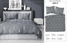 Pościel satynowa 140x200 szara liście z jedną poszewką 4926 B Home Satin 81