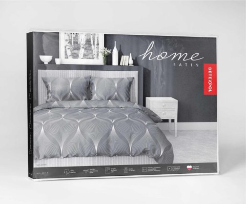 Pościel satynowa 140x200 szara liście z jedną poszewką 4926 B Home Satin 81 Pościel satynowa 140x200 szara liście z jedną poszewką 4926 B Home Satin 81