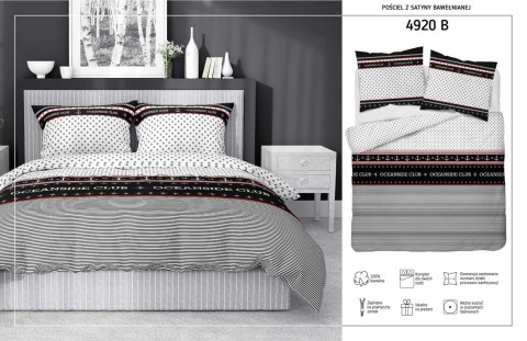 Pościel satynowa 160x200 biała czarna marynarska 4920 B Home Satin 81 Pościel satynowa 160x200 biała czarna marynarska 4920 B Home Satin 81