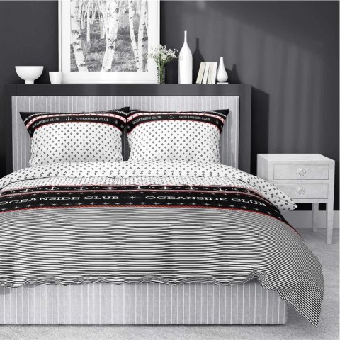 Pościel satynowa 160x200 biała czarna marynarska 4920 B Home Satin 81 Pościel satynowa 160x200 biała czarna marynarska 4920 B Home Satin 81