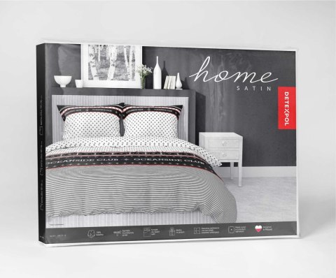 Pościel satynowa 160x200 biała czarna marynarska 4920 B Home Satin 81 Pościel satynowa 160x200 biała czarna marynarska 4920 B Home Satin 81