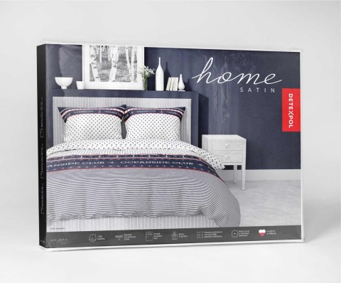 Pościel satynowa 160x200 biała granatowa marynarska 4920 A Home Satin 81 Pościel satynowa 160x200 biała granatowa marynarska 4920 A Home Satin 81