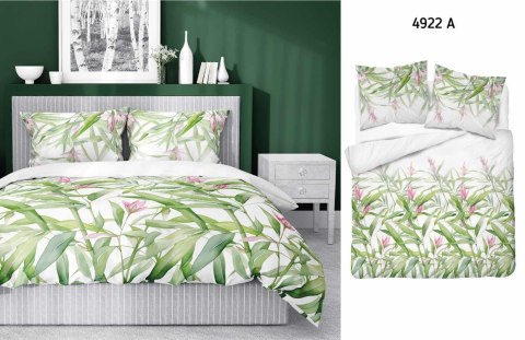 Pościel satynowa 160x200 biała zielona liście 4922 A Home Satin 81 Pościel satynowa 160x200 biała zielona liście 4922 A Home Satin 81