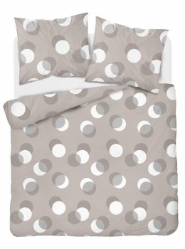 Pościel satynowa 220x200 beżowa kółka 4921 A Home Satin 81