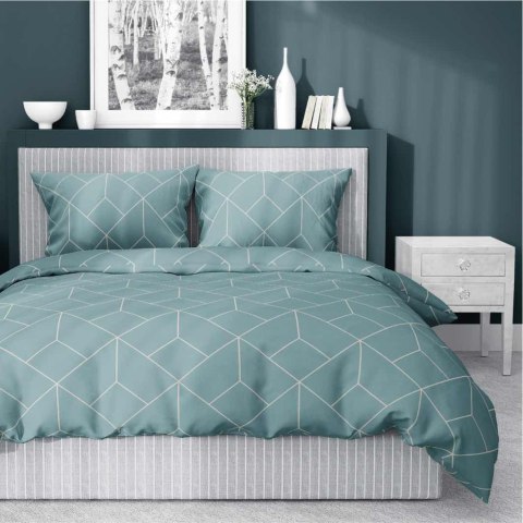 Pościel satynowa 220x200 miętowa geometria 4925 A Home Satin 81 Pościel satynowa 220x200 miętowa geometria 4925 A Home Satin 81