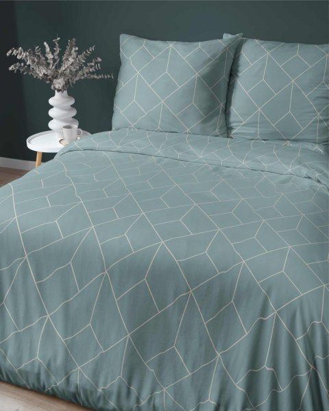 Pościel satynowa 220x200 miętowa geometria 4925 A Home Satin 81 Pościel satynowa 220x200 miętowa geometria 4925 A Home Satin 81