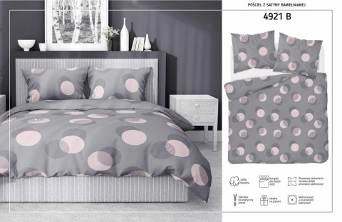 Pościel satynowa 220x200 szara kółka 4921 B Home Satin 81 Pościel satynowa 220x200 szara kółka 4921 B Home Satin 81