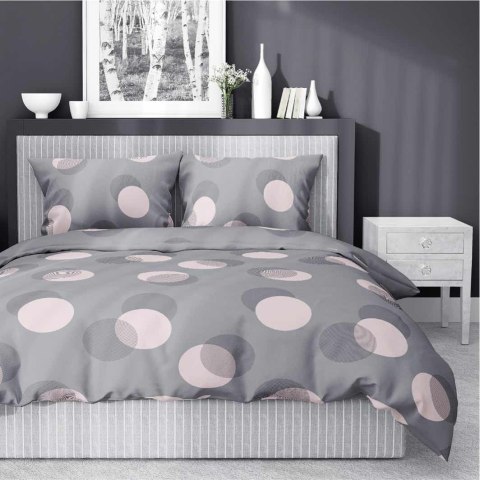 Pościel satynowa 220x200 szara kółka 4921 B Home Satin 81 Pościel satynowa 220x200 szara kółka 4921 B Home Satin 81