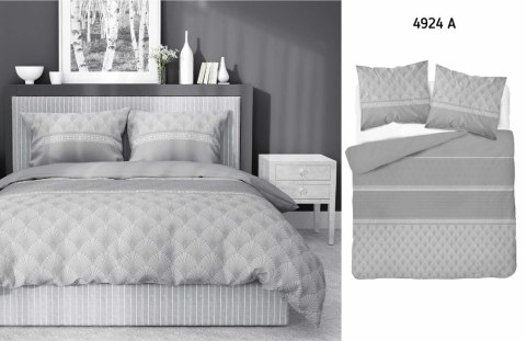 Pościel satynowa 220x200 szara liście 4924 A Home Satin 81 Pościel satynowa 220x200 szara liście 4924 A Home Satin 81