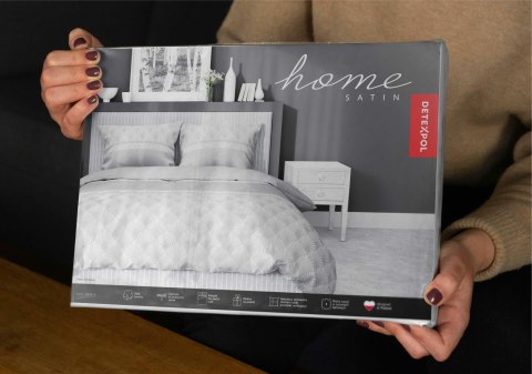 Pościel satynowa 220x200 szara liście 4924 A Home Satin 81 Pościel satynowa 220x200 szara liście 4924 A Home Satin 81