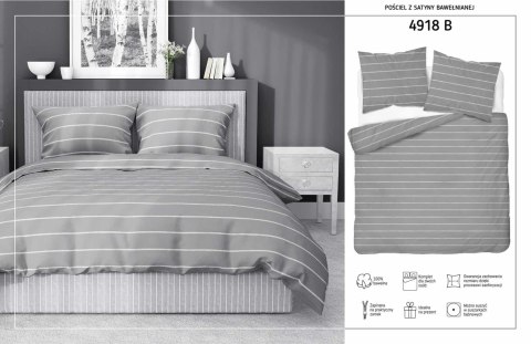 Pościel satynowa 220x200 szara pasy 4918 B Home Satin 81 Pościel satynowa 220x200 szara pasy 4918 B Home Satin 81