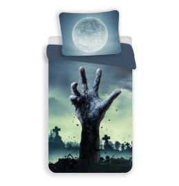 Pościel z mikrofibry 140x200 Zombie szara poszewka 70x90