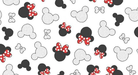 Poszewka bawełniana 40x40 131K myszka biała czarna czerwone kokardki Kids 24 Poszewka bawełniana 40x40 131K myszka biała czarna czerwone kokardki Kids 24