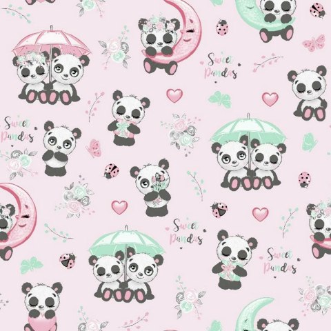 Poszewka bawełniana 40x40 669K pandy różówa kolorowa Kids 24 Poszewka bawełniana 40x40 669K pandy różówa kolorowa Kids 24