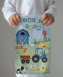 Ręczniczek do przedszkola 30x50 Farma niebieski kolorowy dziecięcy bawełniany 25T Ręczniczek do przedszkola 30x50 Farma niebieski kolorowy dziecięcy bawełniany 25T