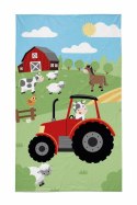 Ręczniczek do przedszkola 30x50 Traktor czerwony kolorowy dziecięcy bawełniany 26T Ręczniczek do przedszkola 30x50 Traktor czerwony kolorowy dziecięcy bawełniany 26T