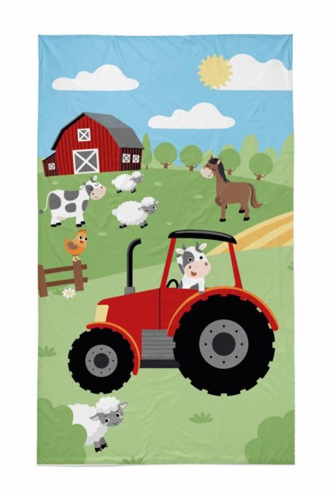 Ręczniczek do przedszkola 30x50 Traktor czerwony kolorowy dziecięcy bawełniany 26T Ręczniczek do przedszkola 30x50 Traktor czerwony kolorowy dziecięcy bawełniany 26T