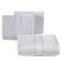 Ręcznik Jessi 90x150 srebrny 500g/m2 z fakturą wytłaczanej krateczki i welurową bordiurą frotte Eurofirany Ręcznik Jessi 90x150 srebrny 500g/m2 z fakturą wytłaczanej krateczki i welurową bordiurą frotte Eurofirany
