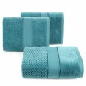Ręcznik Jessi 90x150 turkusowy frotte 500g/m2 z fakturą wytłaczanej krateczki i welurową bordiurą Eurofirany Ręcznik Jessi 90x150 turkusowy frotte 500g/m2 z fakturą wytłaczanej krateczki i welurową bordiurą Eurofirany
