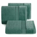 Ręcznik Jessi 90x150 zielony ciemny frotte 500g/m2 z fakturą wytłaczanej krateczki i welurową bordiurą Eurofirany Ręcznik Jessi 90x150 zielony ciemny frotte 500g/m2 z fakturą wytłaczanej krateczki i welurową bordiurą Eurofirany