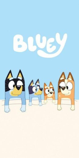 Ręcznik plażowy 70x140 Bluey pieski niebieski bawełniany August 23