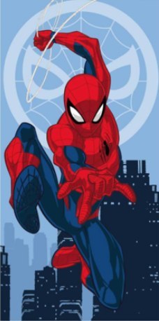 Ręcznik plażowy 70x140 Spider-man niebieski bawełniany August 23
