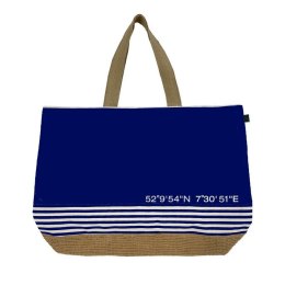 Torba plażowa Canvas Beach Bag 40x55 granatowa 13 100% bawełna Cawoe