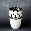 Wazon dekoracyjny Emelia 14x14x23 biały srebrny Eurofirany