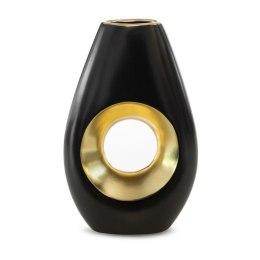 Wazon dekoracyjny Mira 19x8x30 czarny złoty Eurofirany