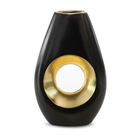 Wazon dekoracyjny Mira 19x8x30 czarny złoty Eurofirany Wazon dekoracyjny Mira 19x8x30 czarny złoty Eurofirany