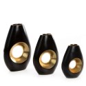 Wazon dekoracyjny Mira 19x8x30 czarny złoty Eurofirany Wazon dekoracyjny Mira 19x8x30 czarny złoty Eurofirany